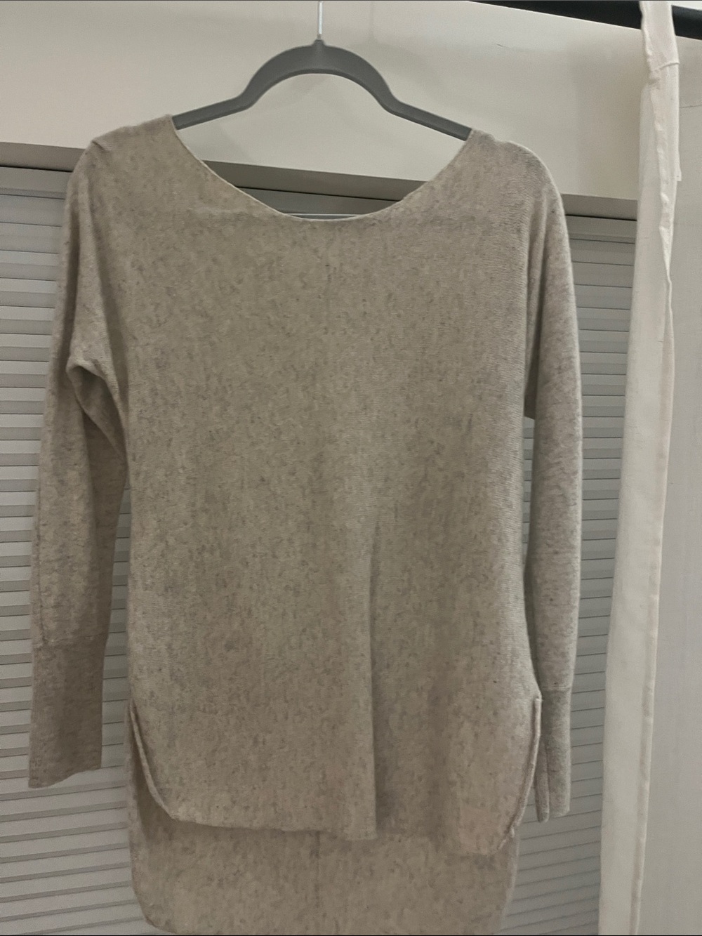 Halogen Light Beige Long Sleeve Crewneck Tunic